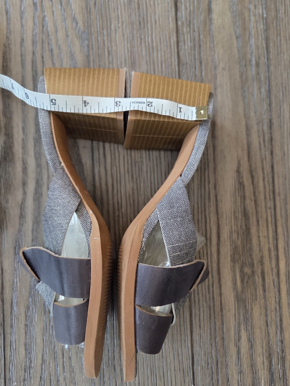 Unity in Diversity Brown and Gray Slip-On Block Heel Mules - Picture 6 of 8